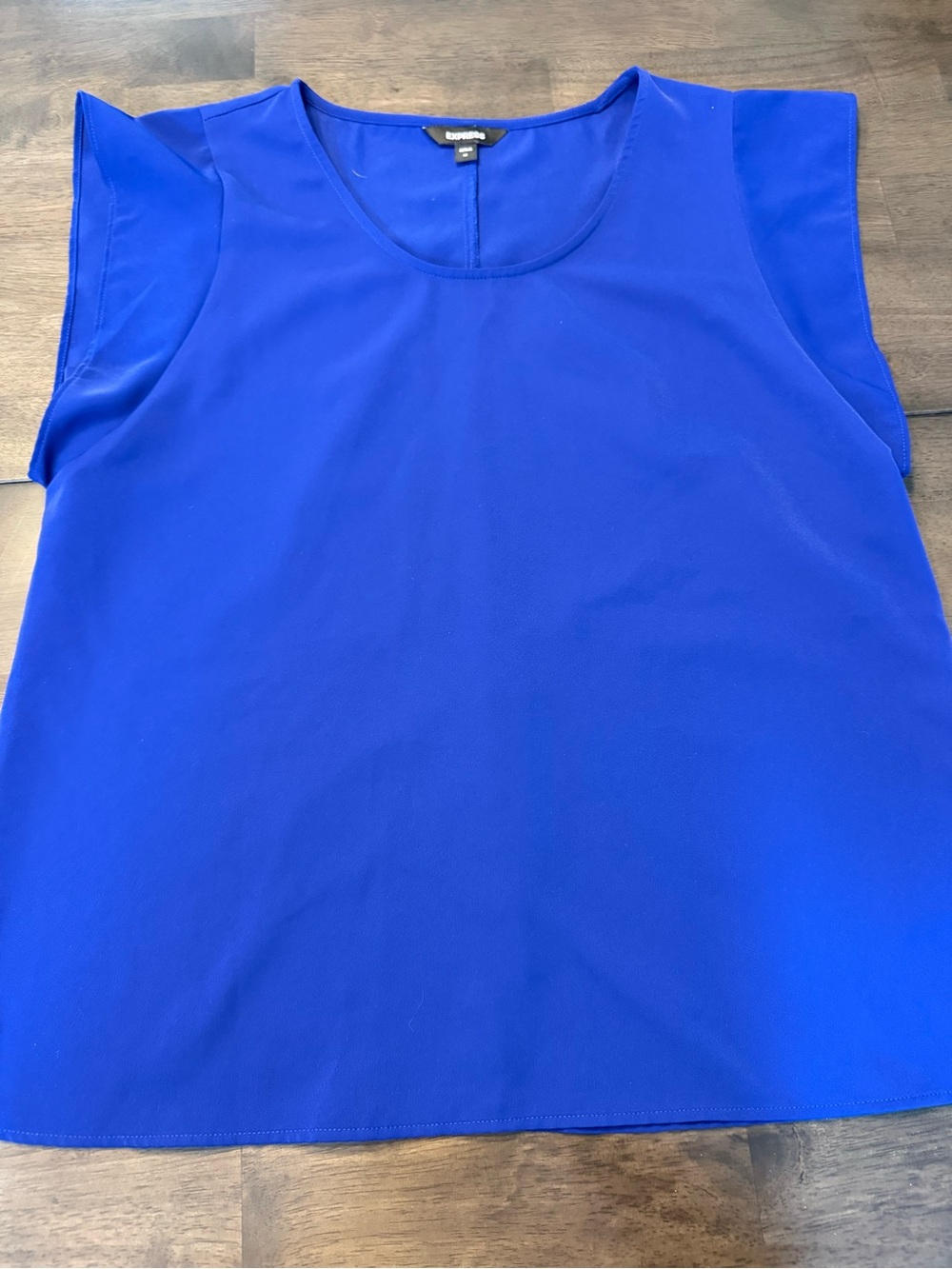 Express Electric Blue Cap Sleeve Blouse